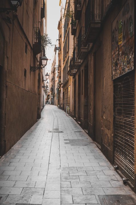 Barcelona street empty in pandemic