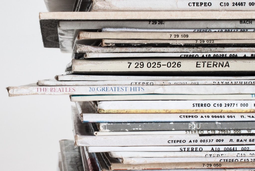 stack of records