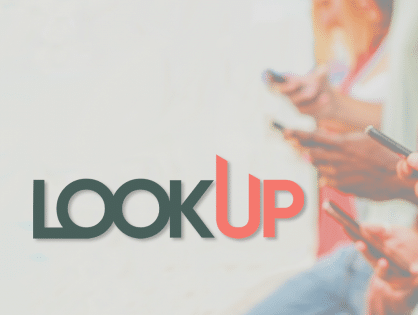 Look Up Challenge graphic - students on their phones