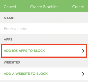 Add apps to block