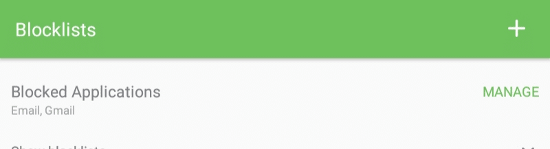 Manage blocked applications on android
