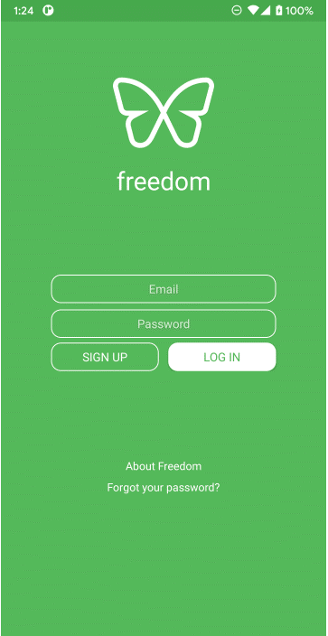 Sign up or log in to your freedom account